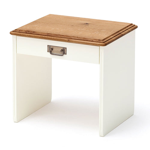 Beistelltisch Satztisch Novara in 3 Größen weiß Wildeiche natur massiv Klein 49 x 45 x 40 cm