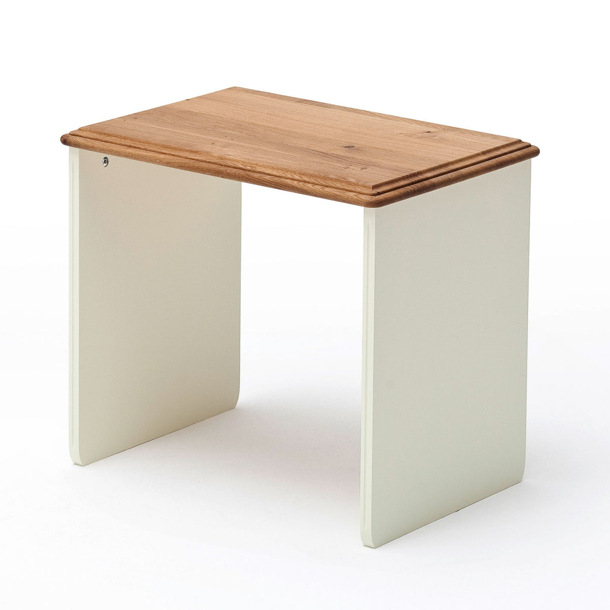 Beistelltisch Satztisch Novara in 3 Größen weiß Wildeiche natur massiv Mittel 57 x 50 x 40 cm