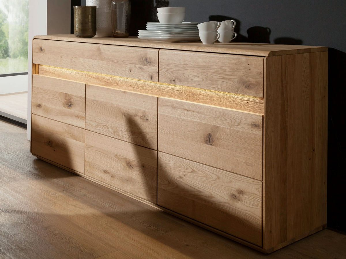 Sideboard Massivholz Anrichte Kommode B 184 H 87,5 cm Bergeiche Wildeiche massiv