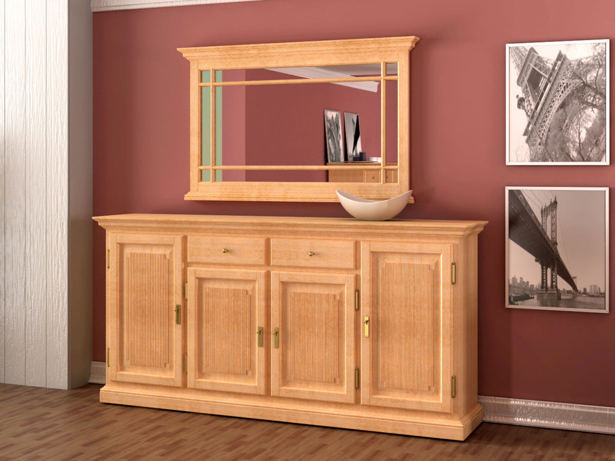 Sideboard Anrichte Duett 4 Türen 2 Schubladen 212 x 104 cm Pinie massiv Pinie karamell