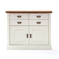 Sideboard Anrichte Novara 2-türig mit 4 Schubladen weiß natur massiv