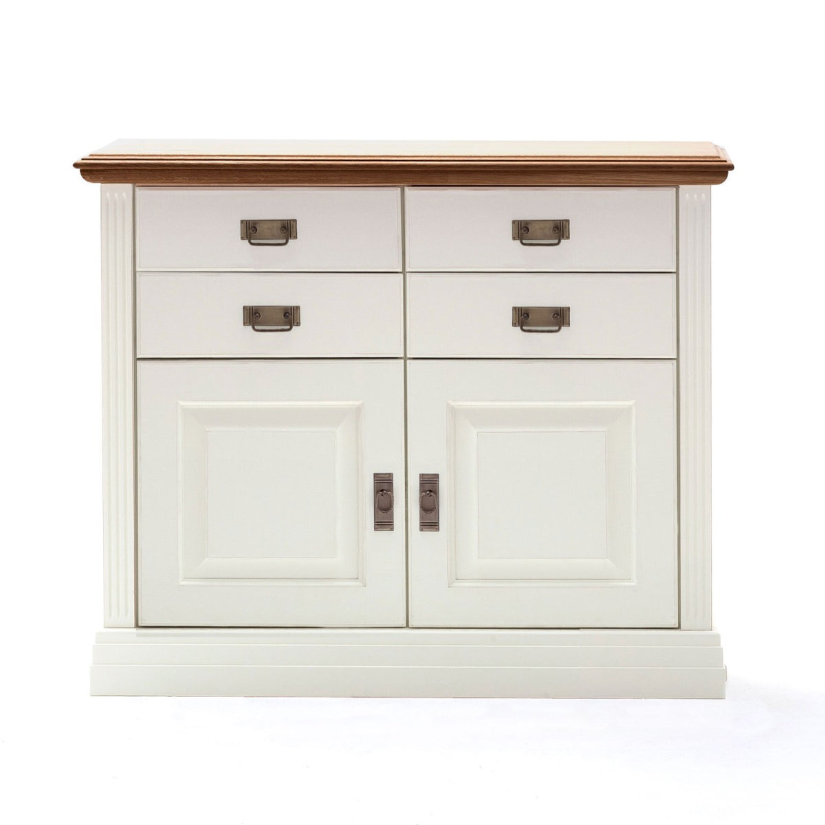 Sideboard Anrichte Novara 2-türig mit 4 Schubladen weiß natur massiv