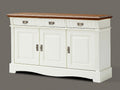 Sideboard Kommode Anrichte Padua 3 Schubladen 3 Türen 157x83x45cm panna Absetzung sierra