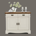 Sideboard Kommode Padua 2 Schubladen 2 Türen Pinie Nordica massiv panna Absetzung sierra