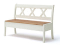 Sitzbank Truhen-Bank Novara Kreuzrücken 150/180x95x62cm Pinie weiß Breite 150 cm