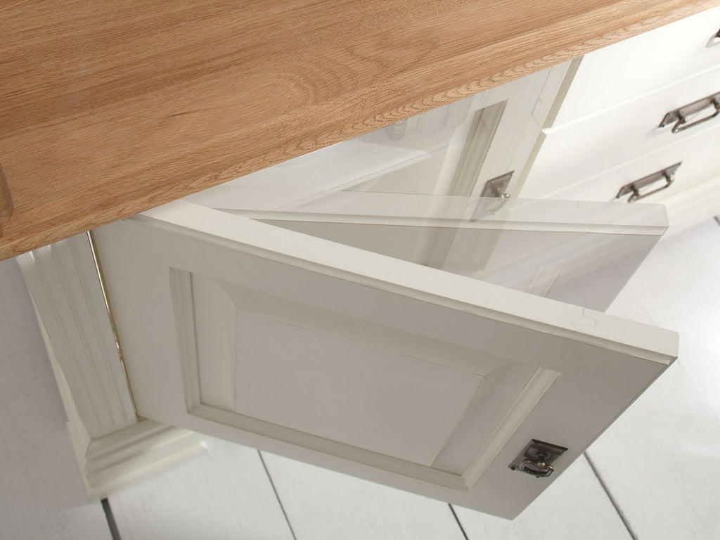 Wohnwand TV Lowboard Novara Lowboard Highboard weiß Wildeiche massiv