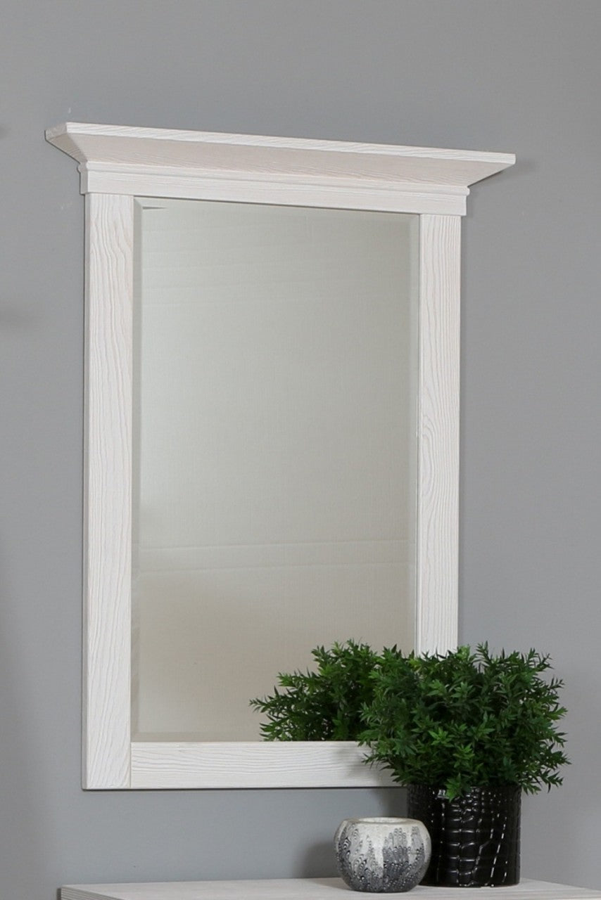Wandspiegel Vienna 71 cm – Massivholz Pinie, stilvolles Design Pinie weiß gebürstet