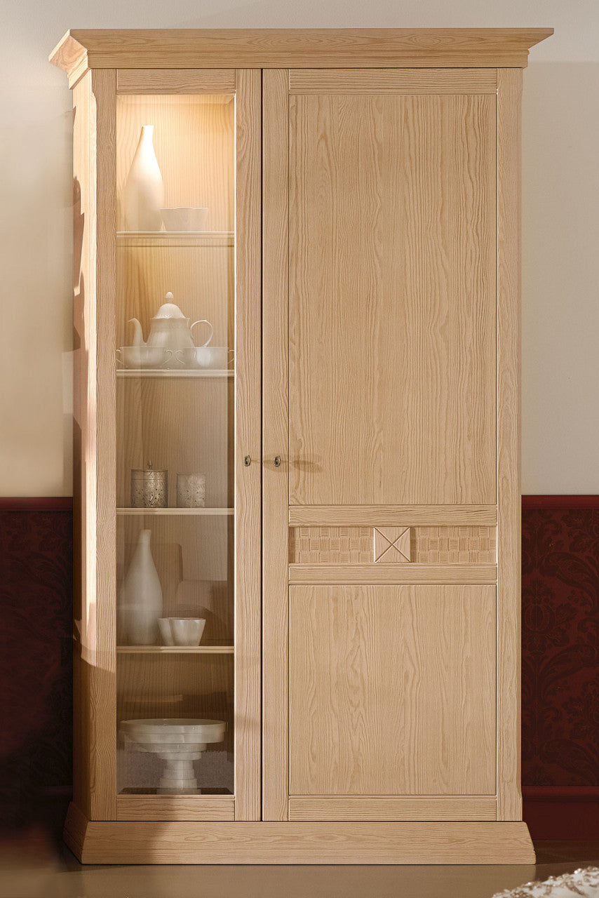 Wohnzimmer-Schrank-Set Vienna - 4-teilig aus massiver Pinie B340 x H210cm Pinie natur gebürstet
