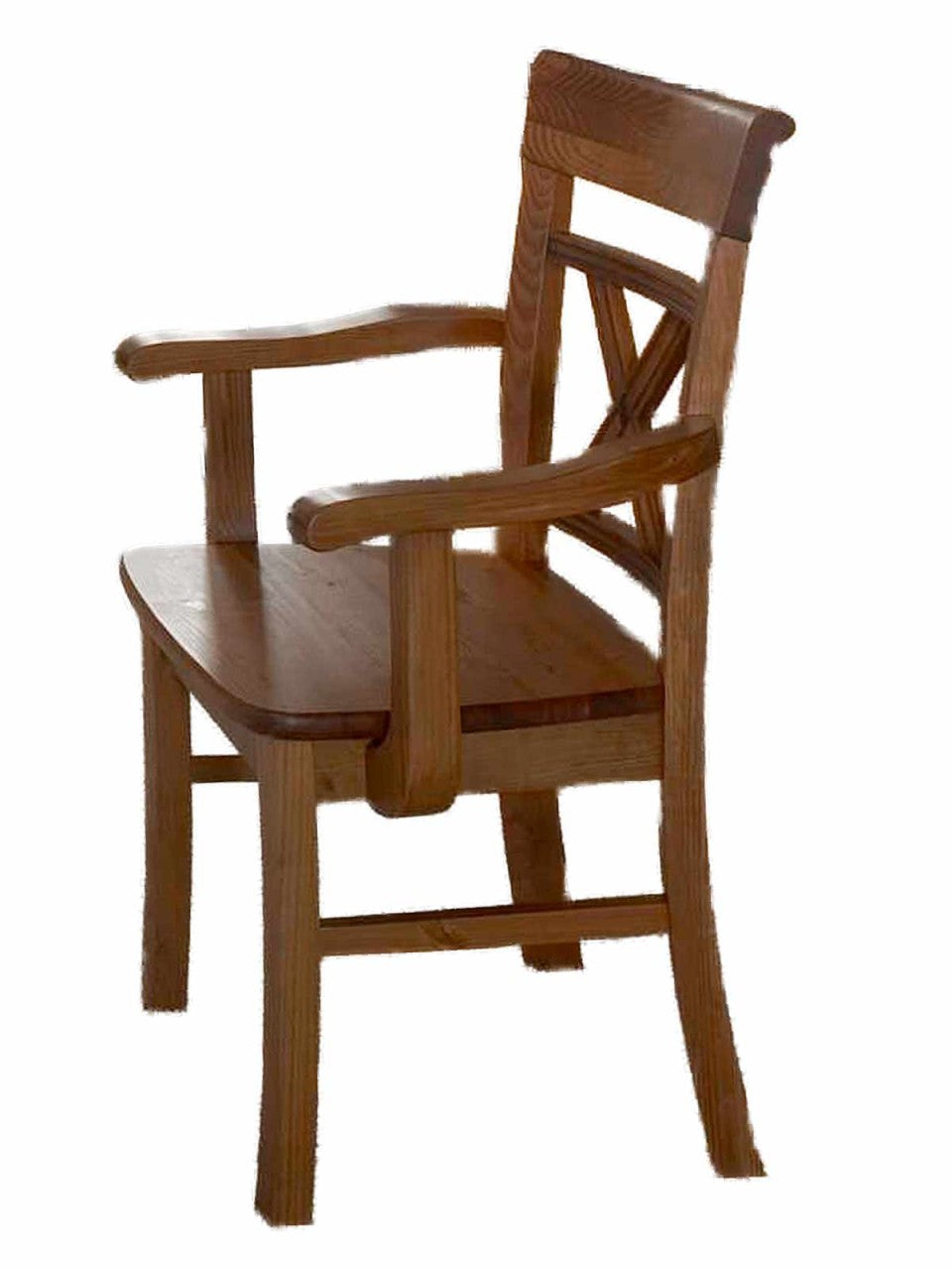 Esszimmer Stuhl mit Armlehnen Florenz mit Massivholz-Sitzfläche ohne Sitzkissen
