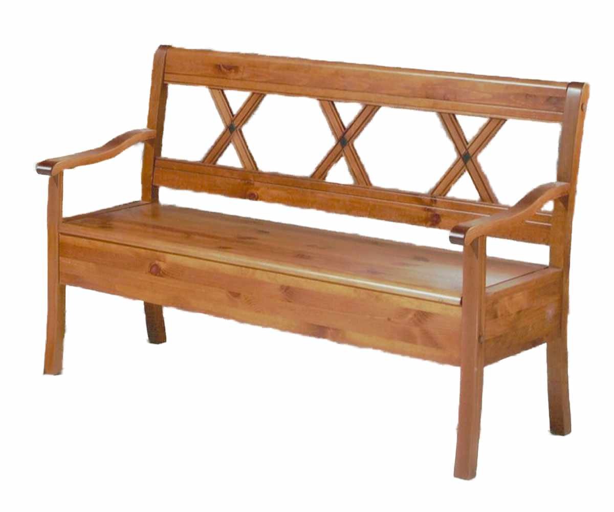 Truhenbank Sitzbank Florenz B 150/180 H 95 T 62 cm Pinie Nordica massiv Länge 150 cm