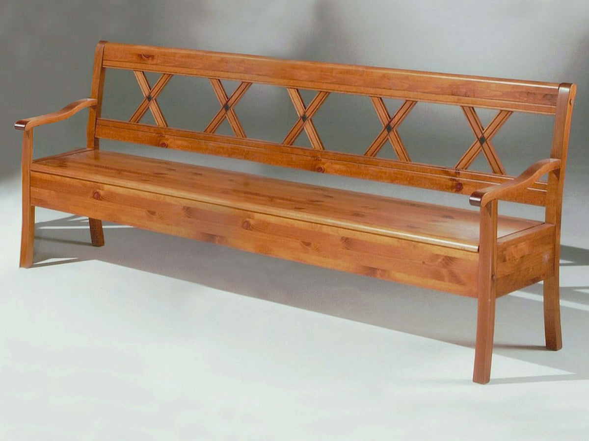 Truhenbank Sitzbank Florenz B 150/180 H 95 T 62 cm Pinie Nordica massiv Länge 180 cm