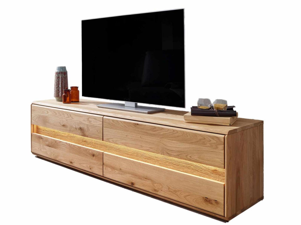 TV Lowboard Bergeiche Wildeiche Massivholz mit 4 Schubladen