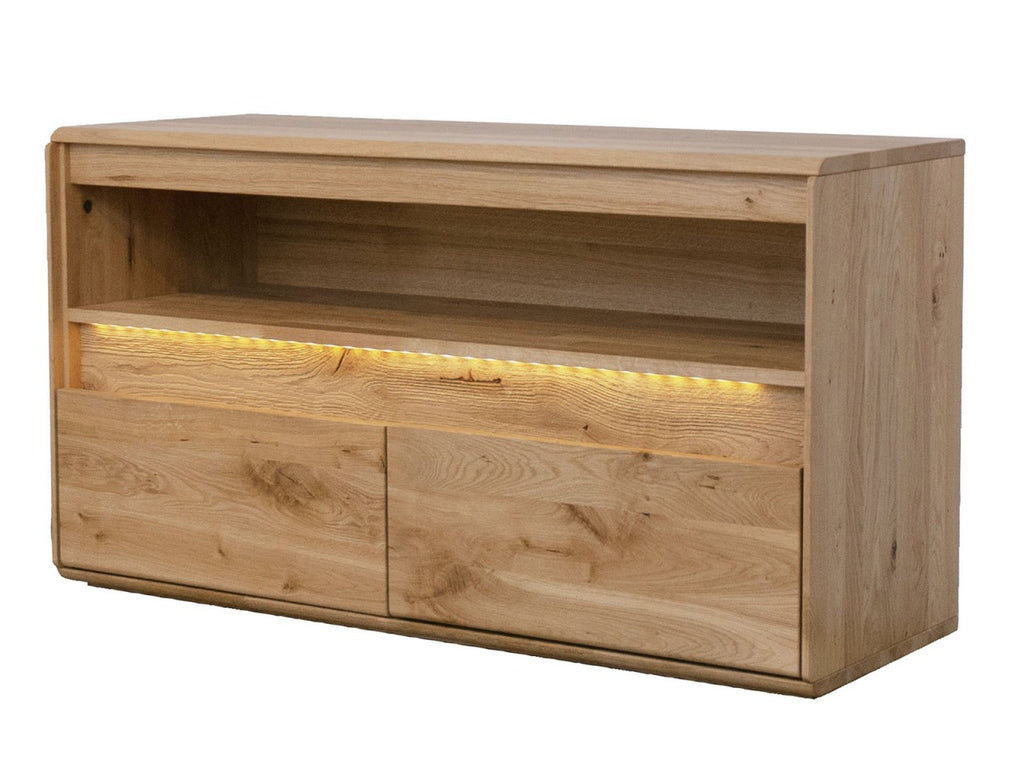 TV Lowboard Bergeiche Wildeiche Massivholz 2-türig