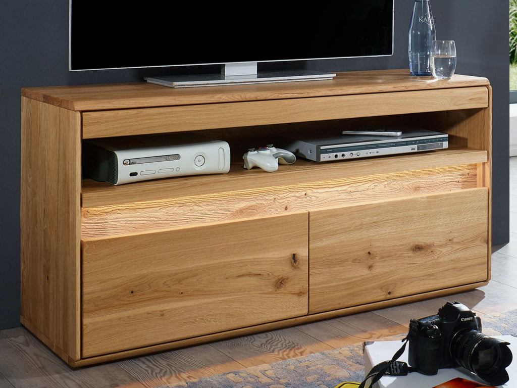 TV Lowboard Bergeiche Wildeiche Massivholz 2-türig
