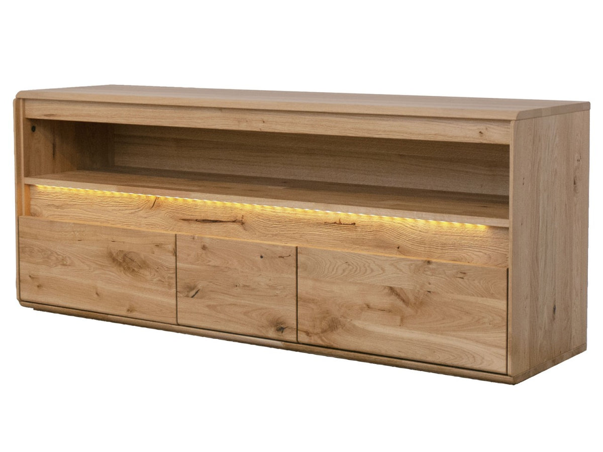 TV Lowboard Bergeiche Wildeiche Massivholz 3-türig