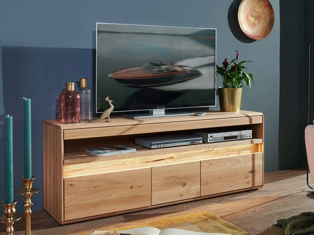 TV Lowboard Bergeiche Wildeiche Massivholz 3-türig