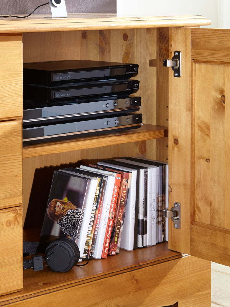 TV Lowboard Fernsehschrank Florenz 2 Türen 2 Schubladen 1 Fach Pinie Nordica massiv sierra