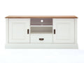 TV Lowboard Fernsehschrank Novara 2-türig 1-2 Schubladen weiß massiv mit 1 Schublade