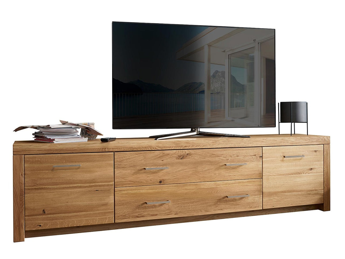Fernsehschrank TV Lowboard Massivholz B223 H56cm Faro Wildeiche massiv