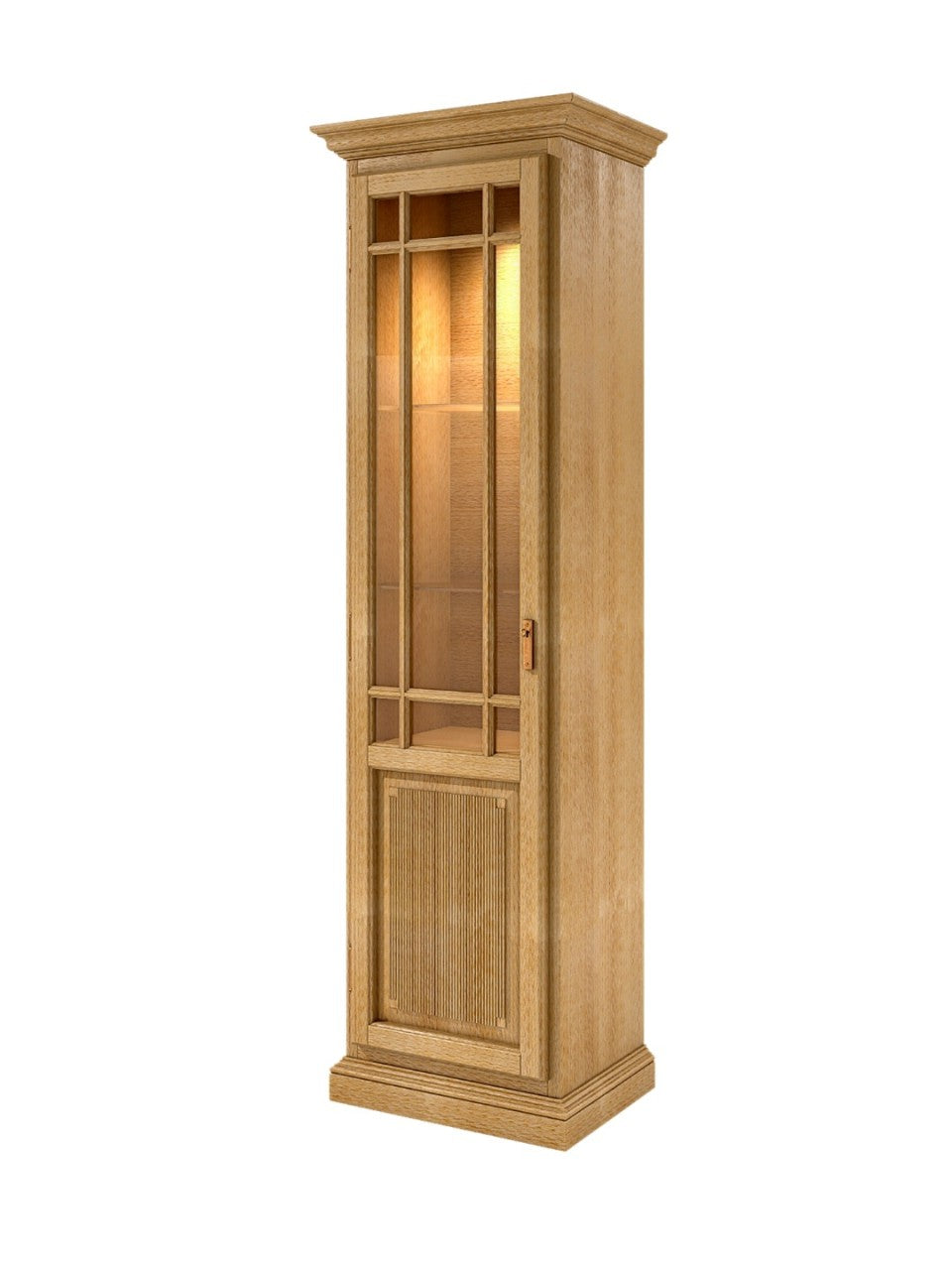 Glasvitrine Duett 1-türig B 64 cm Pinie massiv Pinie karamell