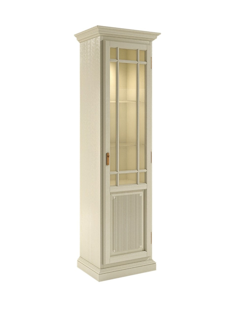 Glasvitrine Duett 1-türig B 64 cm Pinie massiv Pinie lipizano