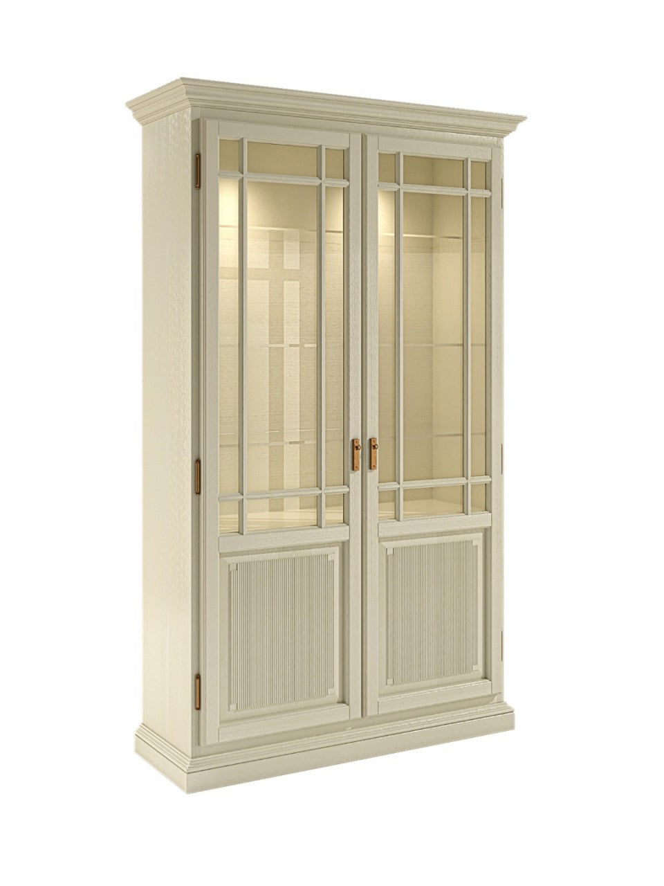 Vitrine Duett 2-türig – Pinie Massivholz, Breite 112 cm Pinie lipizano