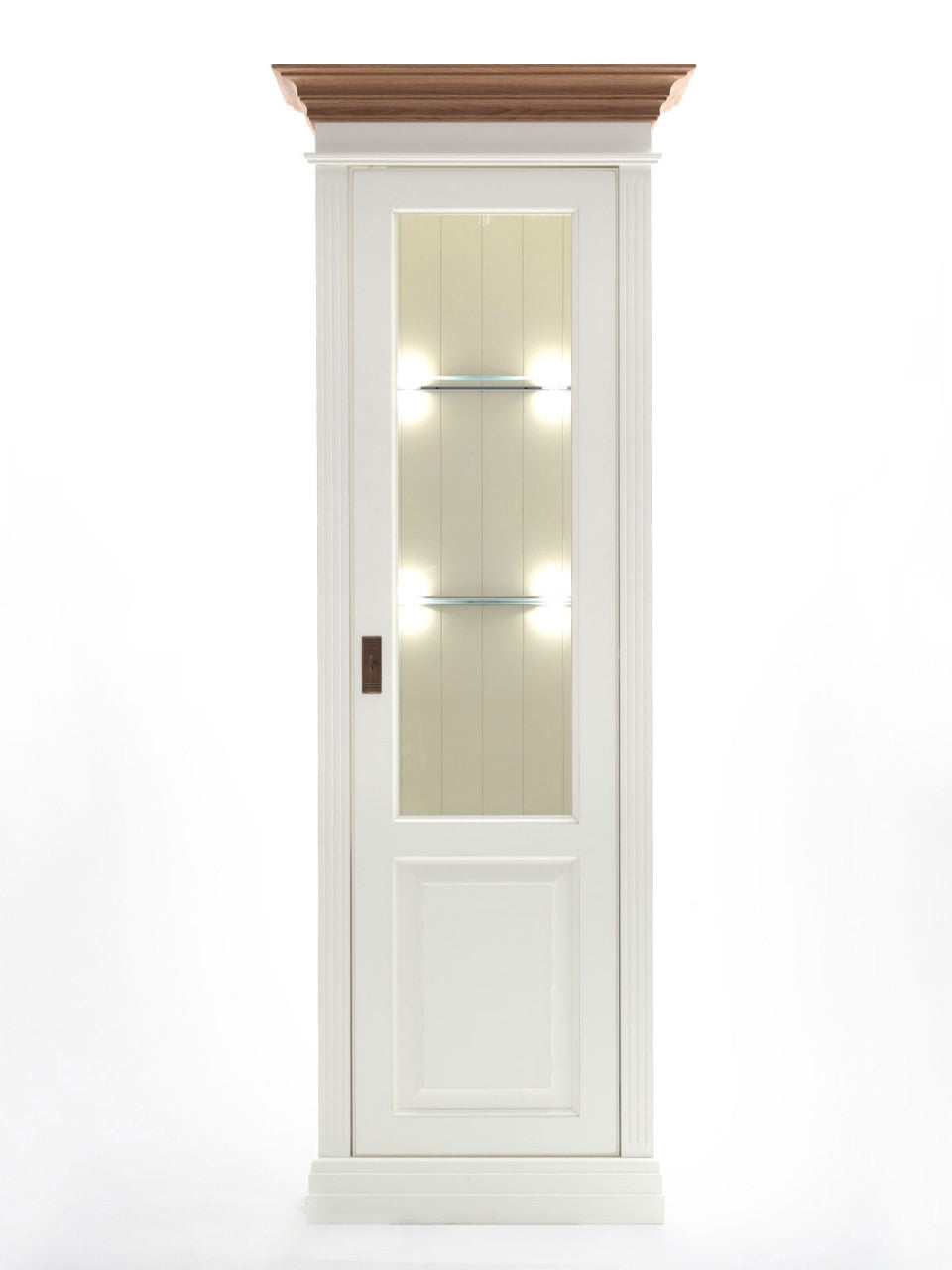 Wohnwand Wohnzimmer Novara Highboard TV Schrank Vitrine weiß Wildeiche