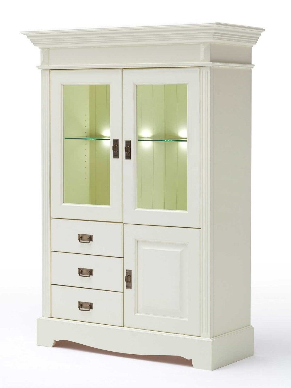 TV Schrank Set Wohnzimmer Padua 4-teilig B294xH161xT46cm massiv panna