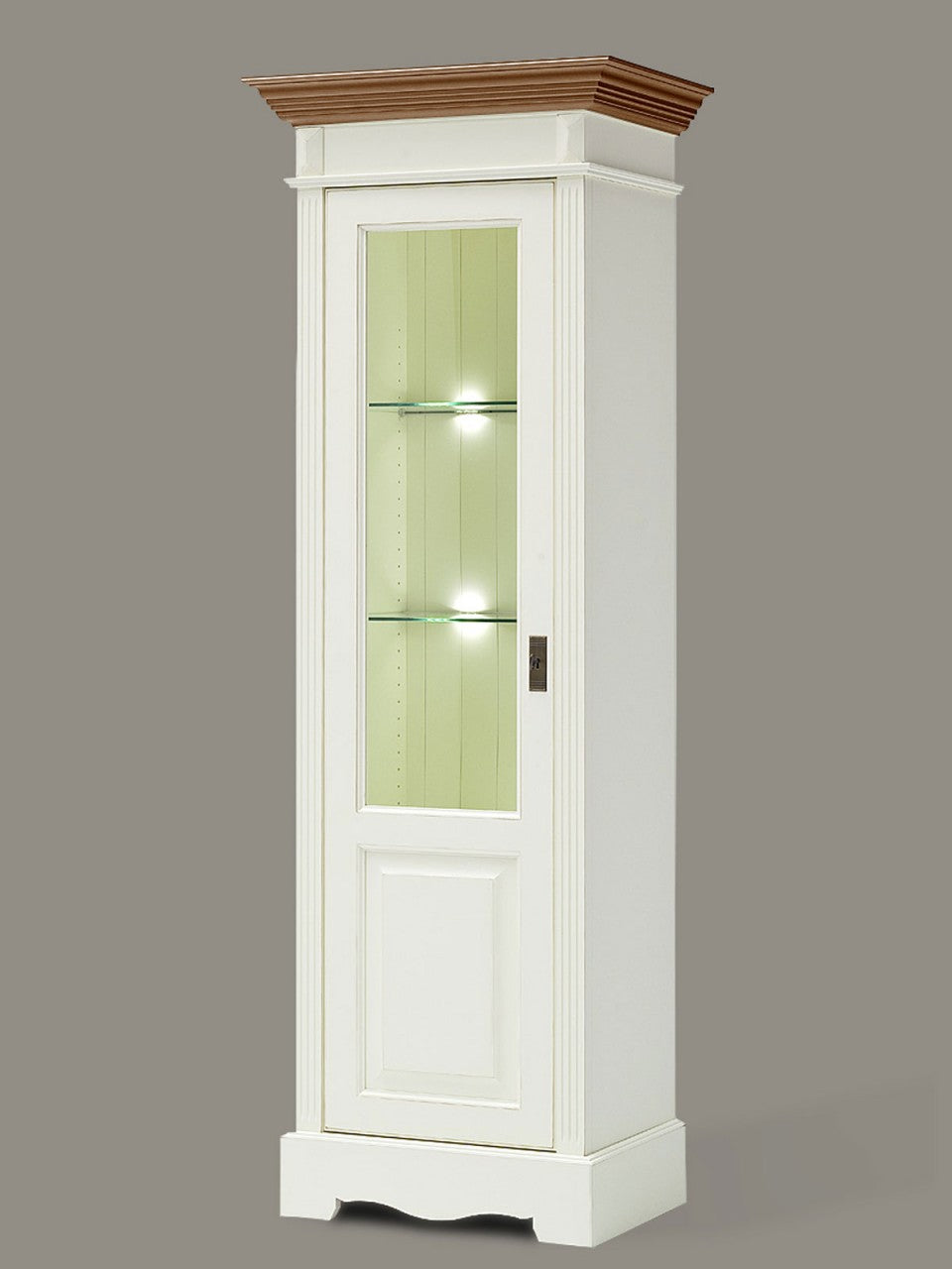 Standvitrine Glas Padua 1-türig Pinie Nordica panna Absetzung sierra
