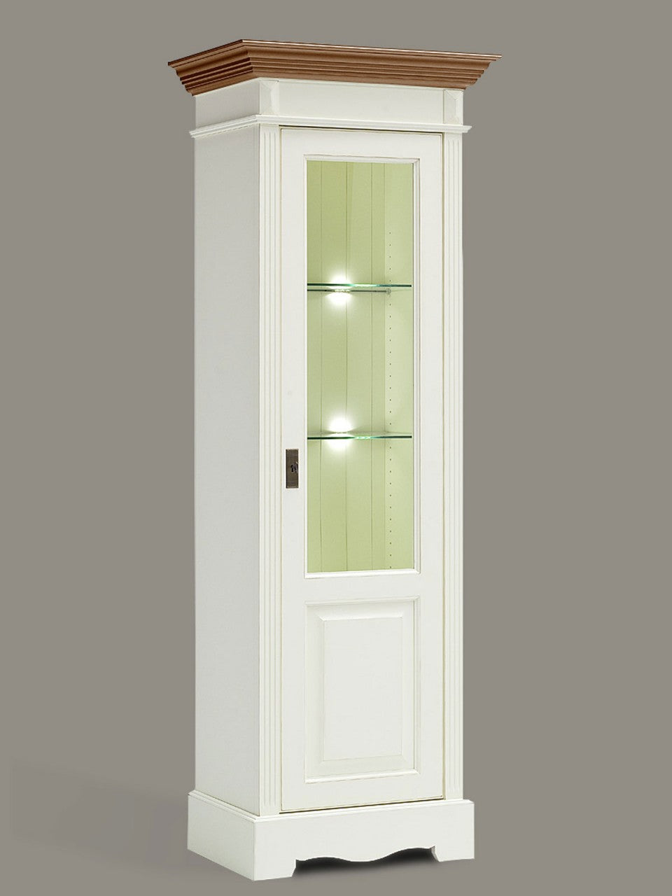 Standvitrine Glas Padua 1-türig Pinie Nordica panna Absetzung sierra
