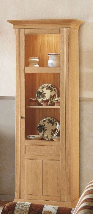 Standvitrine Vienna Hochformat – Pinie Massivholz, 76 x 210 cm