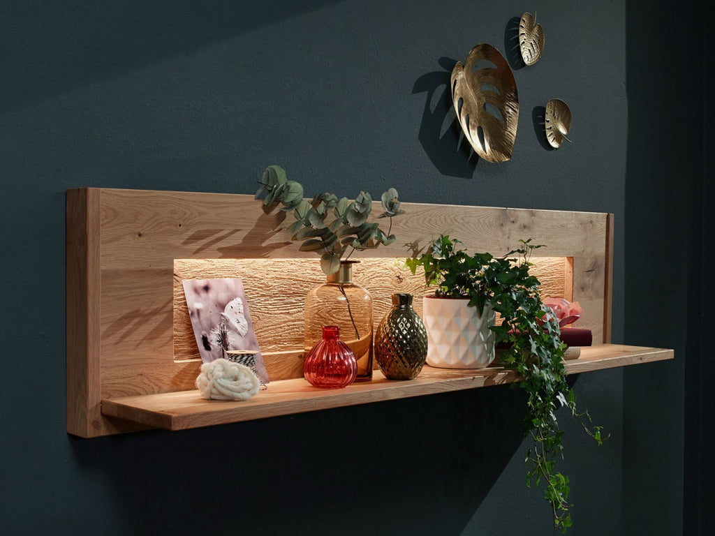 Wandregal Bergeiche Wildeiche Massivholz B 123 oder 164 cm
