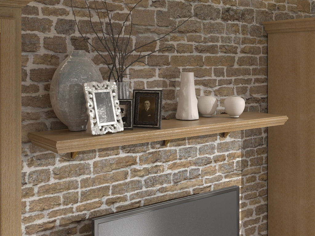 Wandbord mit Profilkante Duett B 100/140 cm incl. Steckbeschläge Pinie massiv Pinie karamell