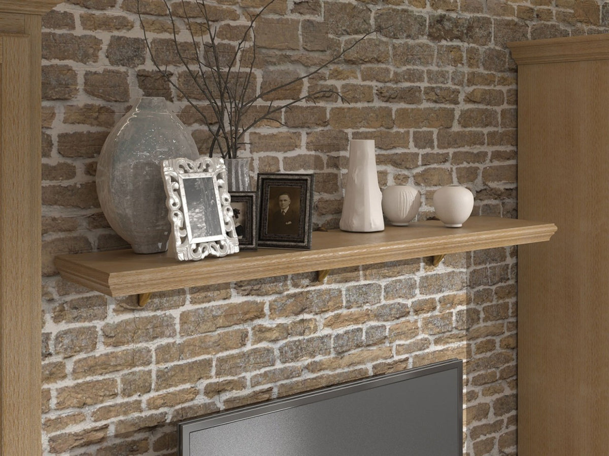 Wandbord mit Profilkante Duett B 100/140 cm incl. Steckbeschläge Pinie massiv Pinie karamell