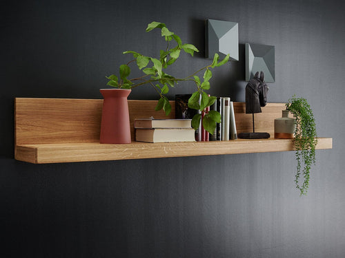 Bücher Regal Wandbord Massivholz B118/170/223cm Faro Wildeiche massiv