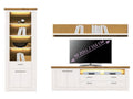 Wohnwand Olbia Regal Schrank TV Lowboard Bücherbord massiv weiß natur Regalschrank links