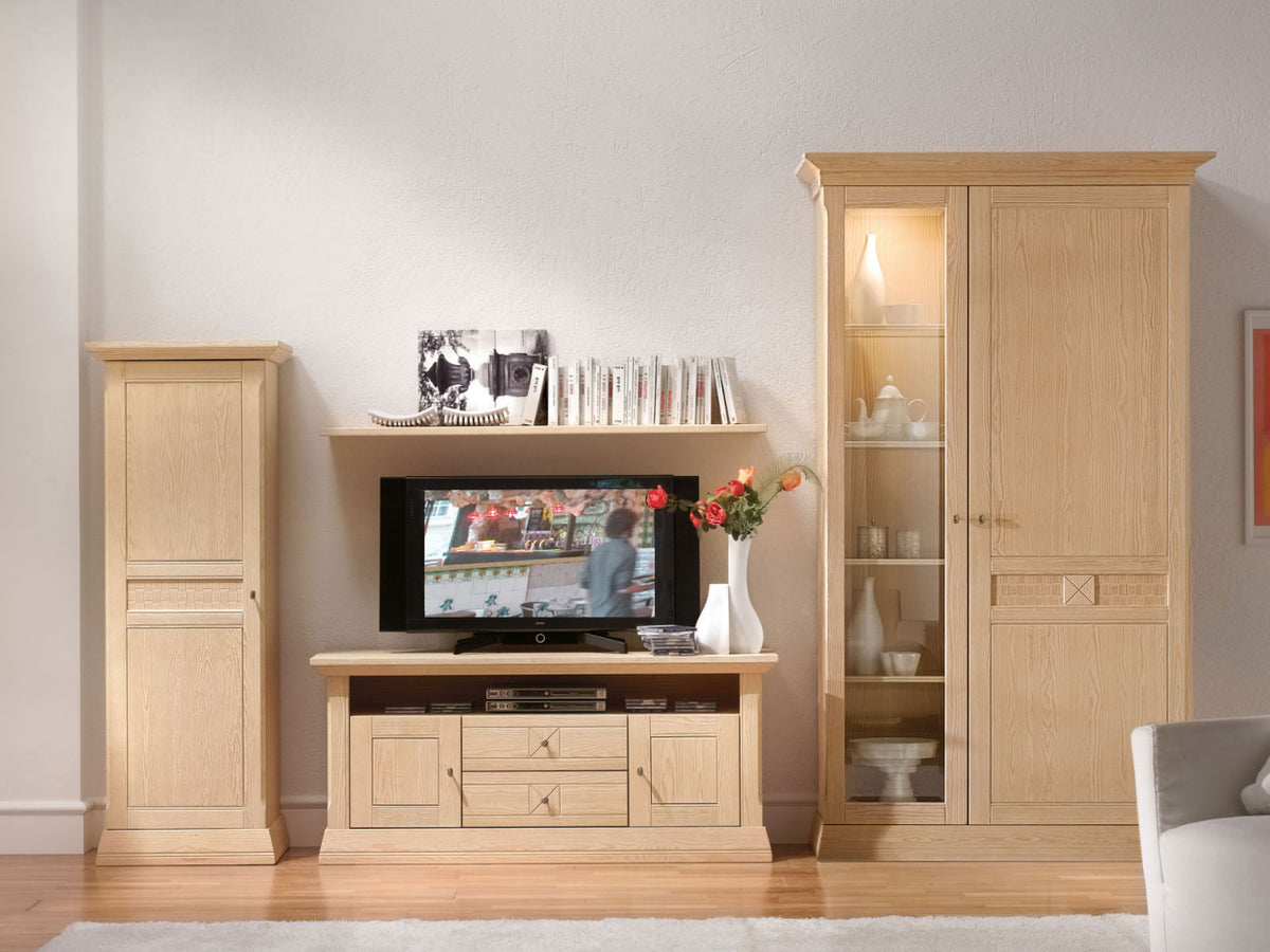 Wohnzimmer-Schrank-Set Vienna - 4-teilig aus massiver Pinie B340 x H210cm