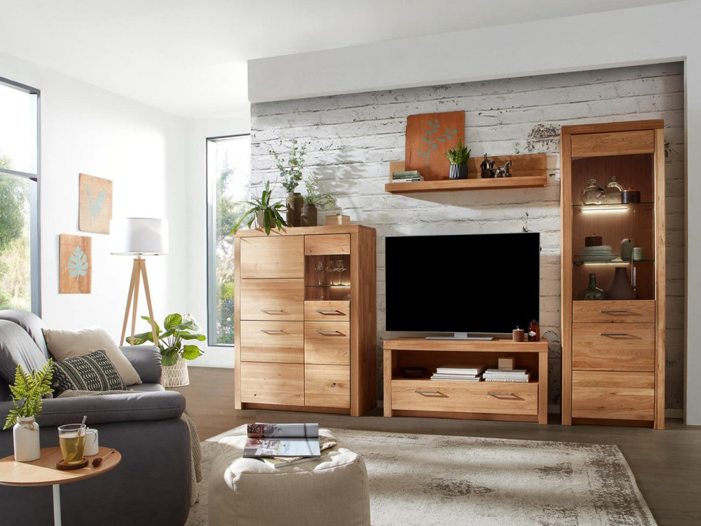 TV Lowboard Massivholz TV Schrank B118 H56cm Faro Wildeiche massiv